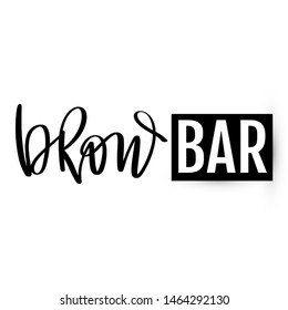 Brow bar logo. Vector Eyebrow calligraphy for beauty salon, brow bars, Brow Makers, decorative cards, T-shirt print, beauty blogs.