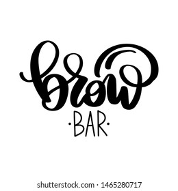 Brow bar logo. Vector Eyebrow calligraphy for beauty salon, brow bars, Brow Makers, decorative cards, T-shirt print, beauty blogs.