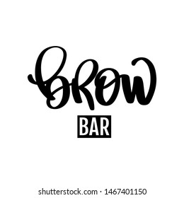 Brow bar logo. Vector Eyebrow calligraphy for beauty salon, brow bars, Brow Makers, decorative cards, T-shirt print, beauty blogs.