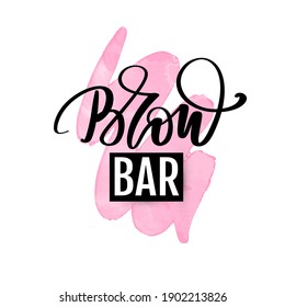 Brow bar logo. Vector Eyebrow calligraphy for beauty salon, brow bars, Brow Makers, decorative cards, T-shirt print, beauty blogs.