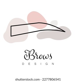 Brow bar vector logo for beauty studio. Brow design. Eyebrow coloring and laminating. Brow artist