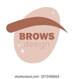 Brow bar vector logo for beauty studio. Brow design. Eyebrow coloring and laminating. Brow artist