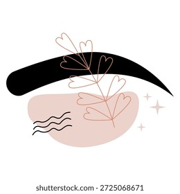Brow bar vector logo for beauty studio. Brow design. Eyebrow coloring and laminating. Brow artist symbol