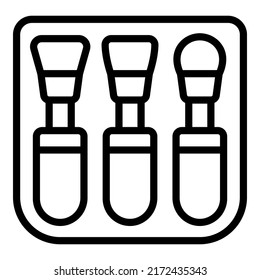 Brow face kit icon outline vector. Makeup brush. Cosmetic tool