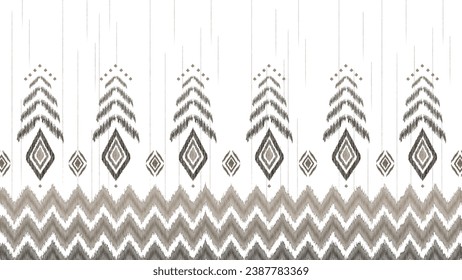 Brow geometric ethnic ikat texture  design. textile fashion pattern line ikat seamless pattern and batik fabric texture asian background wallpaper geometry indian. Ethnic abstract ikat art .