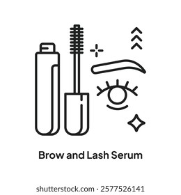 Brow and Lash Serum Skin Care Product Vector Icon