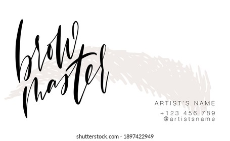 Brow master modern abstract business card template.