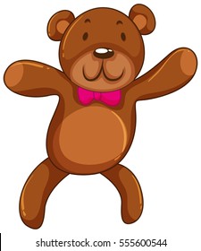 Oso de peluche de cuerda con ilustración de arco rosa
