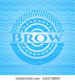 Brow water concept style badge.