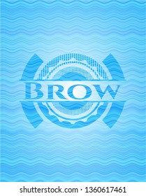Brow water wave emblem background.