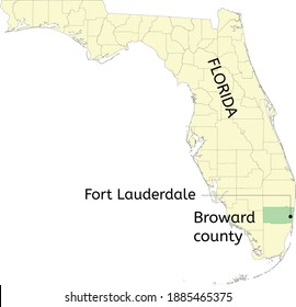 Broward county and city of Fort Lauderdale location on Florida map