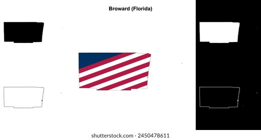 Condado de Broward (Florida) conjunto de mapas esquemáticos