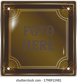 Browb frame under glass for your photo