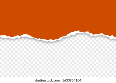 browen torn paper on transparent background