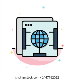 Brower, Internet, Web, Globe Abstract Flat Color Icon Template