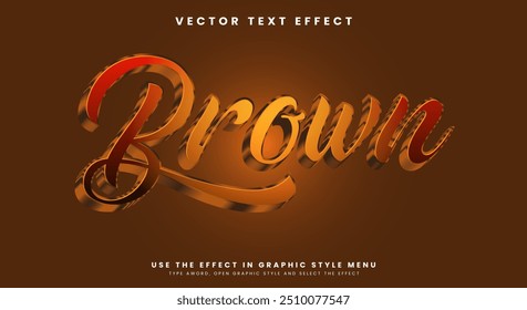 Brown 3d gradient style editable text effect Template