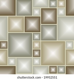Brown 3d tiles - seamless vector pattern