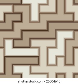 Brown 3d tiles - seamless vector pattern