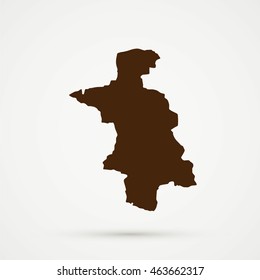 Brown Aarau district, canton (country subdivision) of Aargau, Switzerland Map Illustration

