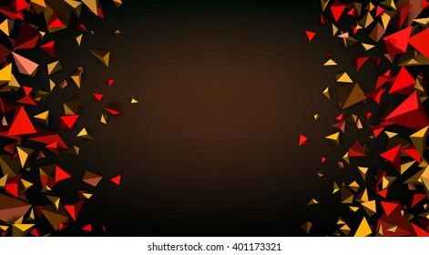 Fondo abstracto marrón con figuras 3d. Ilustración vectorial.