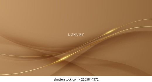 brown abstract background design with luxury golden elements vector illustration