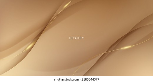 brown abstract background design with luxury golden elements vector illustration