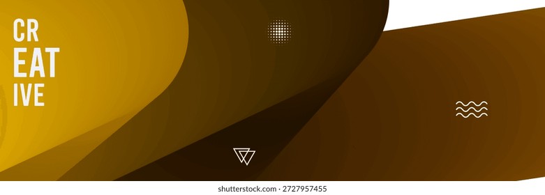 Fondo abstracto marrón con Formas geométricas y texto creativo