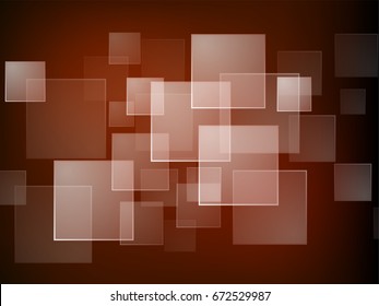 Brown abstract background with squares geometric element.