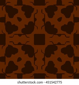 Brown abstract background, striped textured geometric seamless pattern