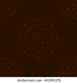 Brown abstract background, striped textured geometric seamless pattern