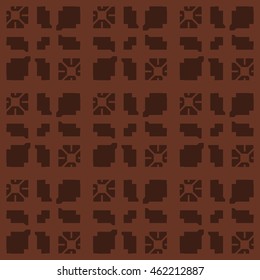 Brown abstract background, striped textured geometric seamless pattern