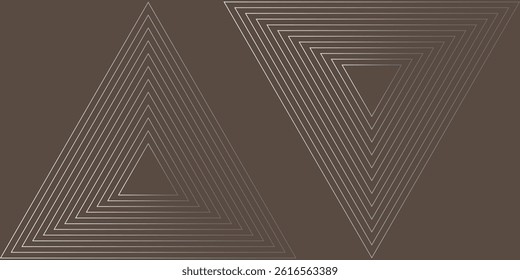 Brown abstract background with triangle line pattern. futuristic technology concept. Vector illustration