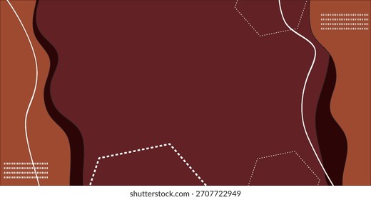 Ein brauner abstrakter Hintergrund mit verschiedenen Formen und Linien. Bietet wellenförmige Linien und geometrische Formen.