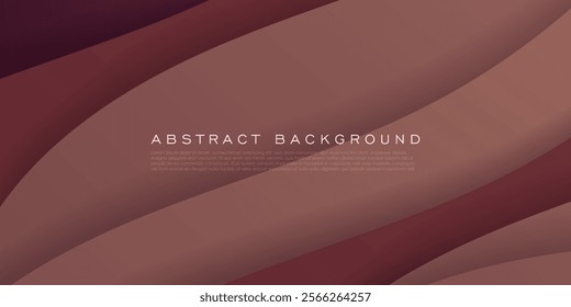 Brown abstract background with wave dynamic color on background. Geometric wave papercut shapes pattern. Eps10 vector