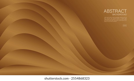 Brown abstract background, wave graphic, Geometric vector, Minimal Texture, web background, Brown cover design, flyer template, banner, wall decoration, wallpaper, Brown background vector