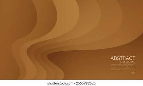 Brown abstract background, wave graphic, Geometric vector, Minimal Texture, web background, Brown cover design, flyer template, banner, wall decoration, wallpaper, Brown background vector