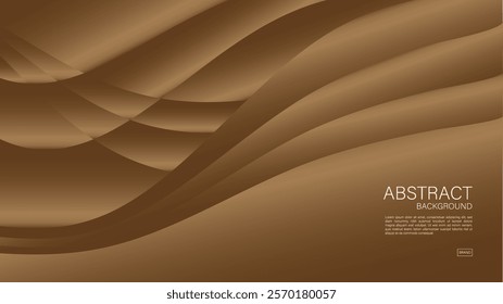 Brown abstract background, wave graphic, Geometric vector, Minimal Texture, web background, Brown cover design, flyer template, banner, wall decoration, wallpaper, Brown background vector