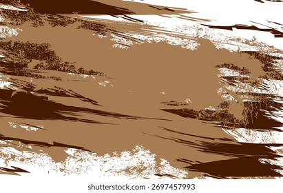 Textura de pincel abstrata marrom com traços grunge angustiados e bordas ásperas, ideal para fundos, cartazes, arte digital e projetos de design gráfico vintage.