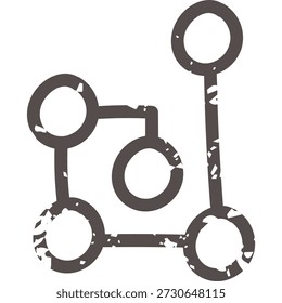 Brown abstract chip icon element. Ai interface doodle style illustration
