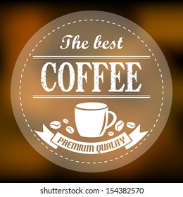 brown abstract coffee label. coffee concept.