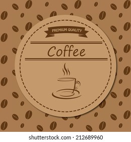 brown abstract coffee label. coffee concept.