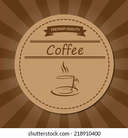 brown abstract coffee label. coffee concept.
