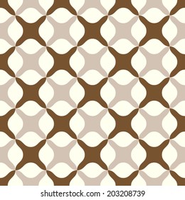 Brown abstract cross or plus sign pattern on pastel background. Sweet and modern seamless pattern style for graphic or romance design.