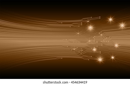 brown abstract cyber future technology concept background, vector illustration, circuit, binary code