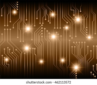 brown abstract cyber future technology concept background, illustration, circuit, vector
