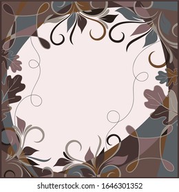 brown abstract floral pattern contemporary scarf hijab