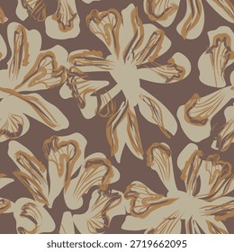 Brown Abstract Floral design de padrão sem costura para têxteis de moda, gráficos, fundos e artesanato