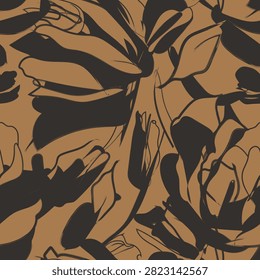 Brown Abstract Floral seamless pattern design for fashion and home textiles, graphics and backgrounds