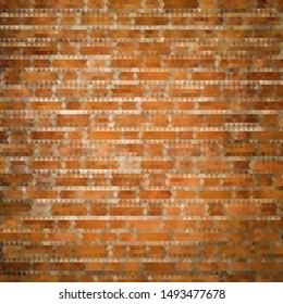 Brown abstract geometric background formed with triangles in rows.