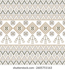Brown abstract geometric Native American vector texture seamless pattern with ethnic motifs. Boho style. Navajo style. Ideas for wallpaper, rugs, fabric borders, tiles, and pottery.